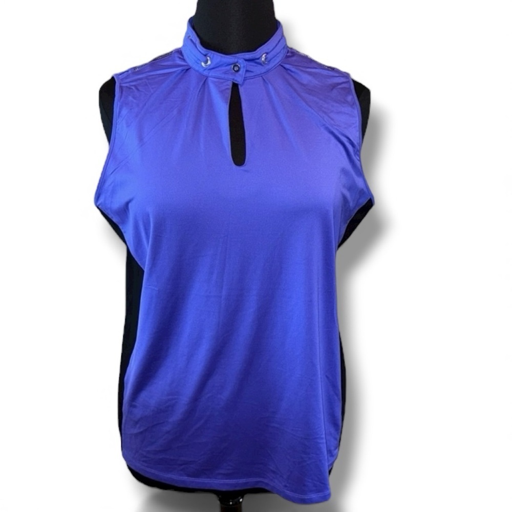 JAMIE SADOCK Simplicite: Keyhole Pleated Neck Solid Halter Top - XXL